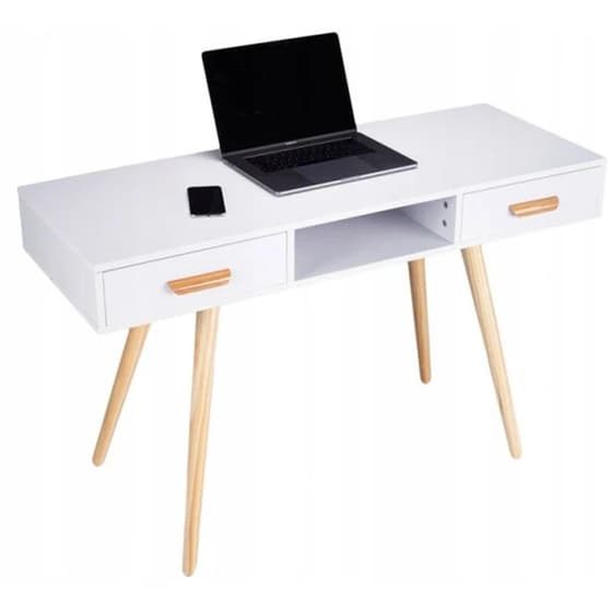 Γραφείο Modernhome από Mdf/Ξύλο Πεύκου 75x45x120 cm Wyj-038 - Καφέ/Λευκό image 2