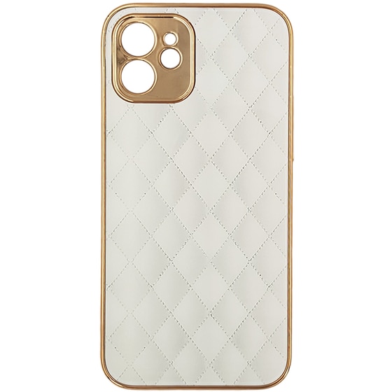 Θήκη Apple iPhone 12/iPhone 12 Pro - Gkk Electroplate Glass Case - Cube Λευκό image 0