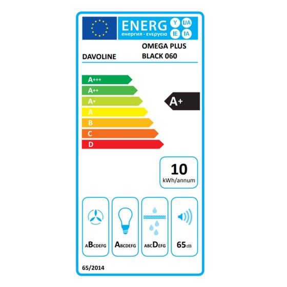 DAVOLINE OMEGA PLUS BLK 60 Απορροφητήρας Συρόμενος 60 cm Μαύρο image 4