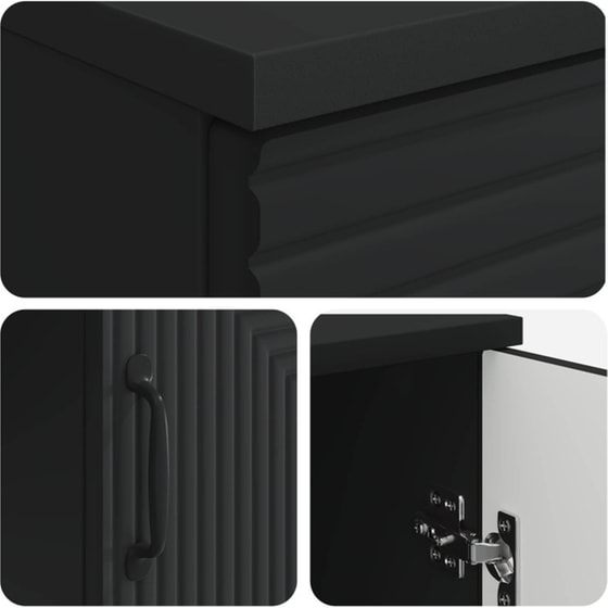 Γραφείο VidaXL από Επεξεργασμένο Ξύλο 142,5x50x75 cm - Μαύρο image 3