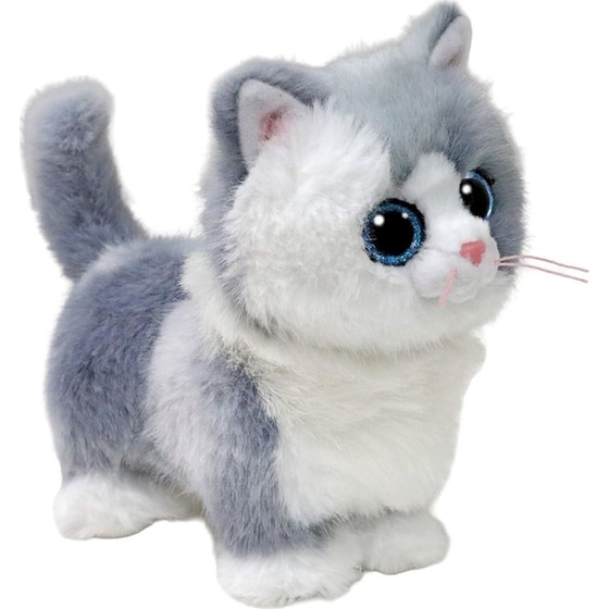 Λούτρινο Χνουδωτό TY Beanie Boos Γατούλα Λευκή/Γκρι (15cm) image 0