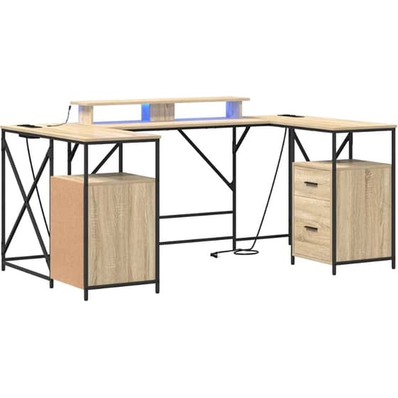 Γραφείο VidaXL από Επεξεργασμένο Ξύλο 182x101x87,5 cm - Sonoma Δρυς image 0