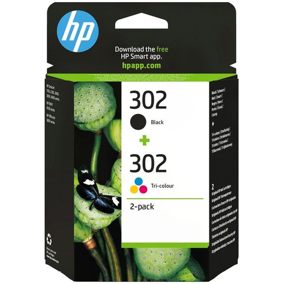 Συμβατό HP 302 Πολλαπλό / Μαύρο Πακέτο 2 Μελανιών Εκτυπωτή X4D37AE image 0