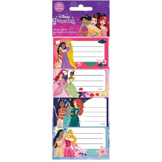 Αυτοκόλλητες Ετικέτες Διακάκης Princess (5 Φύλλα - 20 Τεμάχια) image 0