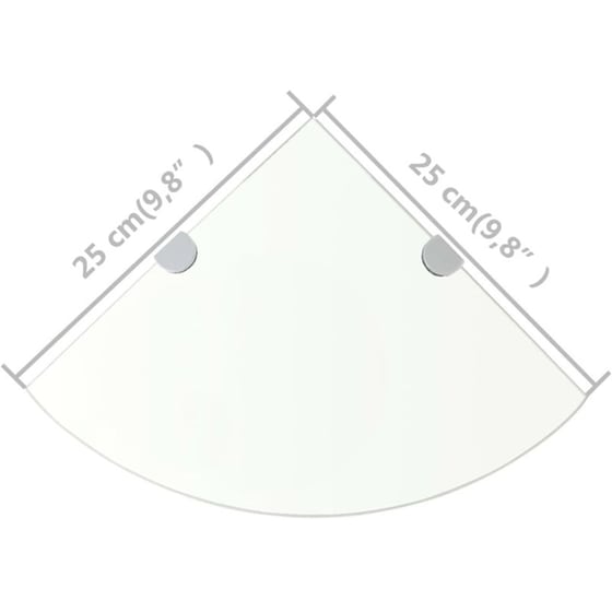 Ράφια Τοίχου VidaXL Γωνιακά από Γυαλί 25x0.8x25 cm 2 Τμχ - Διάφανο image 6