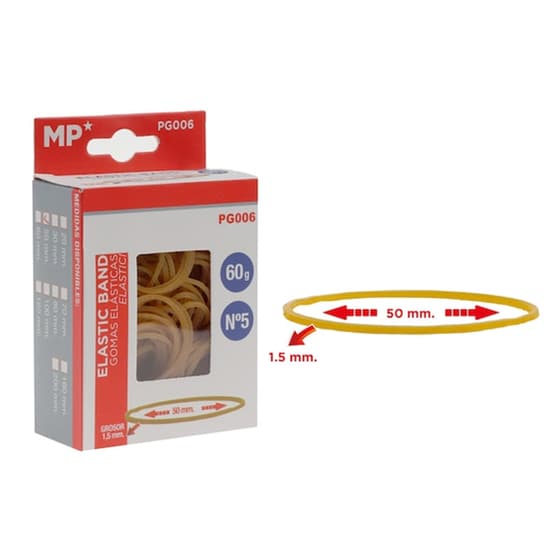 Mp Λαστιχάκια Συσκευασίας Pg006 Σε Κουτί, No5, 1.5x50mm, 60g image 0
