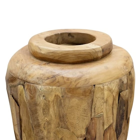Vidaxl Βάζο Διακοσμητικό 40 X 100 Εκ. Από Μασίφ Ξύλο Teak image 2