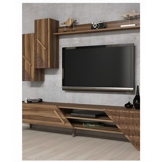 Σύνθετο Τηλεόρασης 24Mall από Μοριοσανίδα Dolce 180x37x40cm - Καφέ image 1