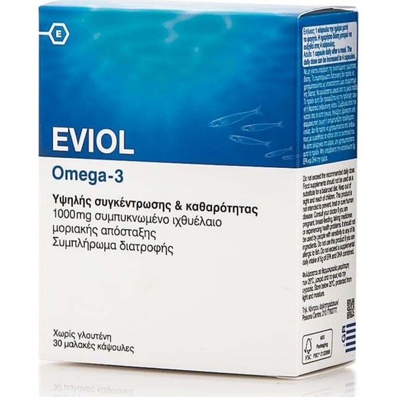 Λιπαρά Οξέα Eviol Omega-3 - 30 μαλακές κάψουλες image 0