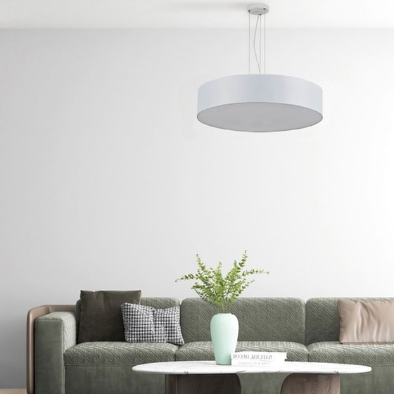 Φωτιστικό Οροφής Τρίφωτο Homelighting Cozy 77-8239 Υφασμάτινο - Λευκό image 1