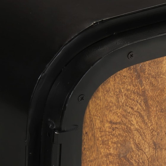 Έπιπλο Τηλεόρασης VidaXL από Μασίφ  Ξύλο  110x30x45 cm - Mαύρο image 8