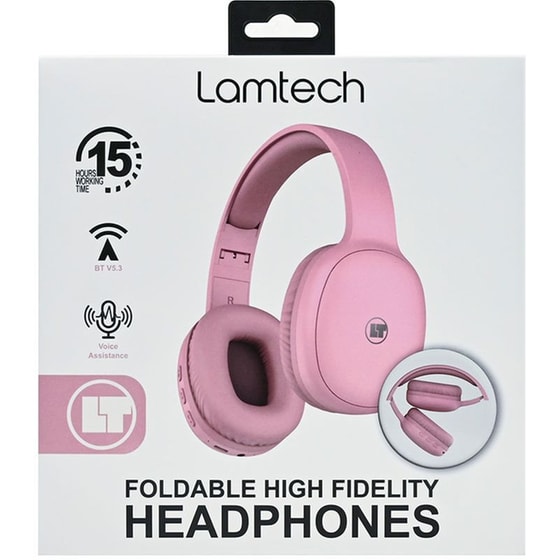 Lamtech LAM113010 Ασύρματα Ακουστικά Κεφαλής - Ροζ image 3