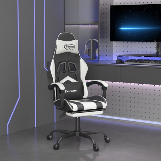 Καρέκλα Gaming VIDAXL 3143907 με Υποπόδιο από Τεχνητό Δέρμα - Μαύρο image 10