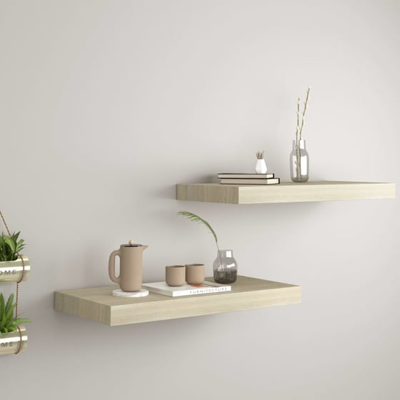 Ράφια VidaXL από MDF Σετ 2 Τμχ 23x3.8cm - Μπεζ image 1