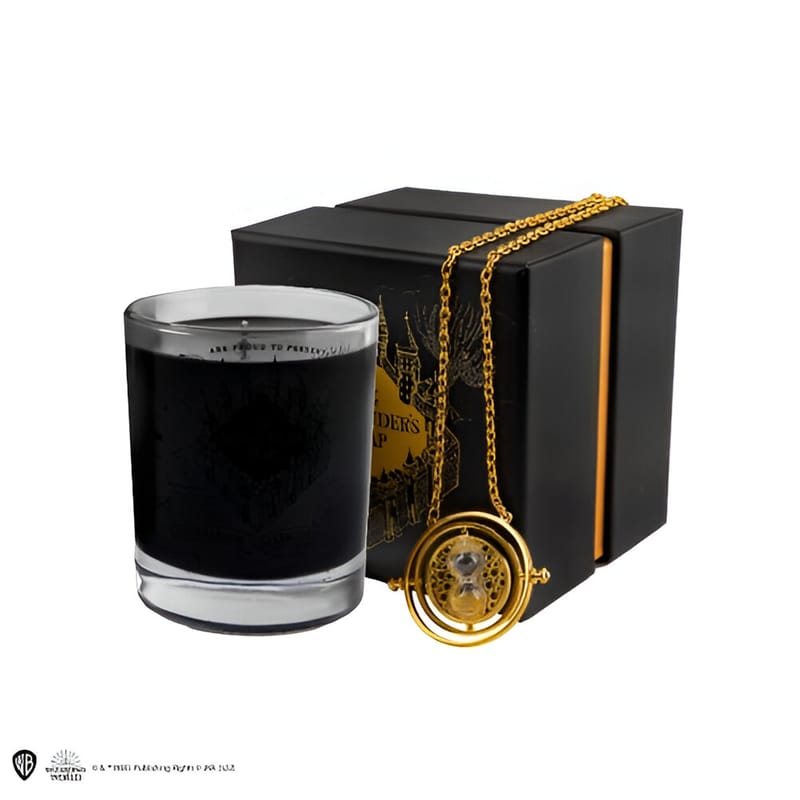 CINEREPLICAS Σετ Δώρου Αρωματικό Κερί Harry Potter Marauder’s Map  με Μενταγιόν Time Turner - Μαύρο