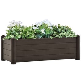 Vidaxl Ζαρντινιέρα Υπερυψωμένη Μόκα 100 X 43 X 35 Εκ. Πολυπροπυλένιο