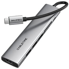 Docking Station Cabletime CT-HBP2-AG7 7-Ports συμβατό με USB-C, HDMI, SD, micro SD, USB-A - Γκρι