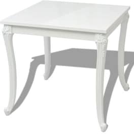 Τραπεζαρία Vidaxl Γυαλιστερή 80x80x76 cm - Λευκό