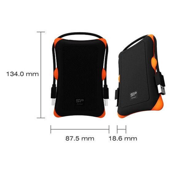Silicon Power Anti S A30 USB 3.0 HDD 1TB 2.5" - Μαύρο image 1