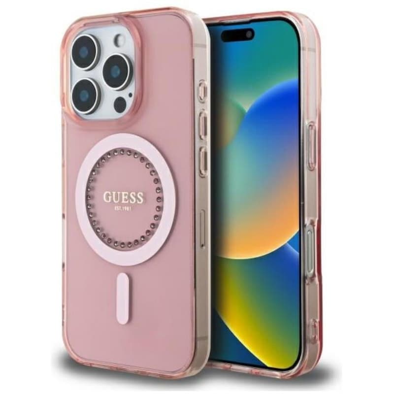 Θήκη Apple iPhone 16 Pro Max Guess Rhinestones - Ροζ