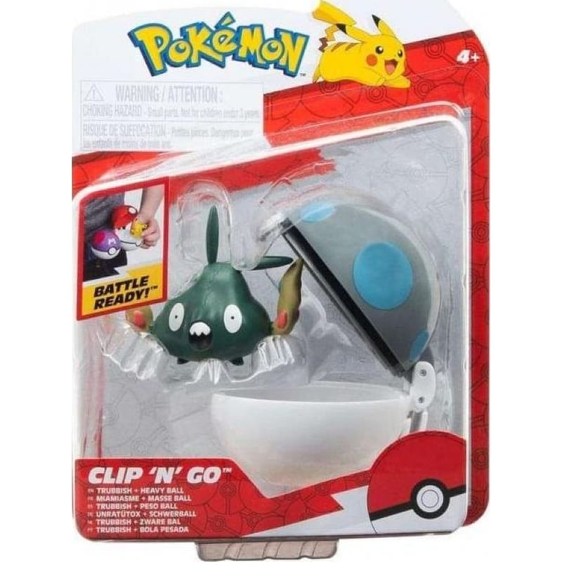 JAZWARES Φιγούρα Jazwares Pokemon Clip n Go - Heavy Ball With Trubbish (5cm)