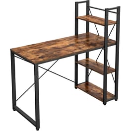 Γραφείο Βιβλιοθήκη Vasagle από Μοριοσανίδα 120x60cm - Μαύρο/Καφέ