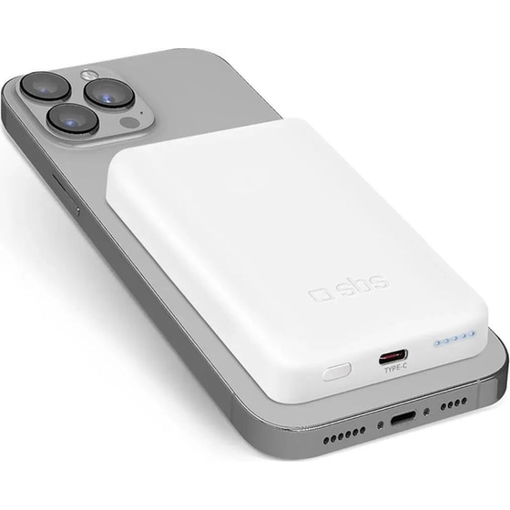 Powerbank SBS TEBB5000MAGSLIM 5.000 mAh - Λευκό image 0