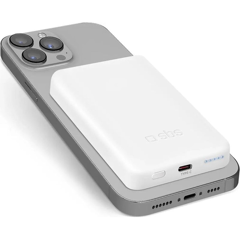 Powerbank SBS TEBB5000MAGSLIM 5.000 mAh - Λευκό