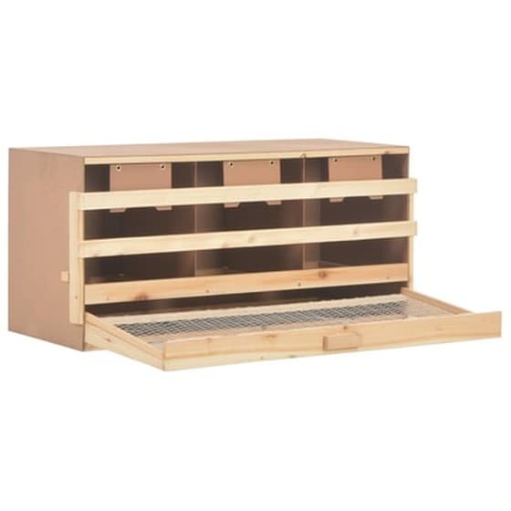Vidaxl Φωλιά Για Κότες Με 3 Θέσεις 96x40x45 Εκ. Από Μασίφ Ξύλο Πεύκου image 4