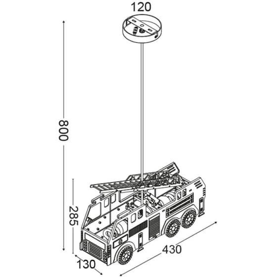 Παιδικό Φωτιστικό Οροφής Aca Heroes MD160232A Πυροσβεστικό image 1