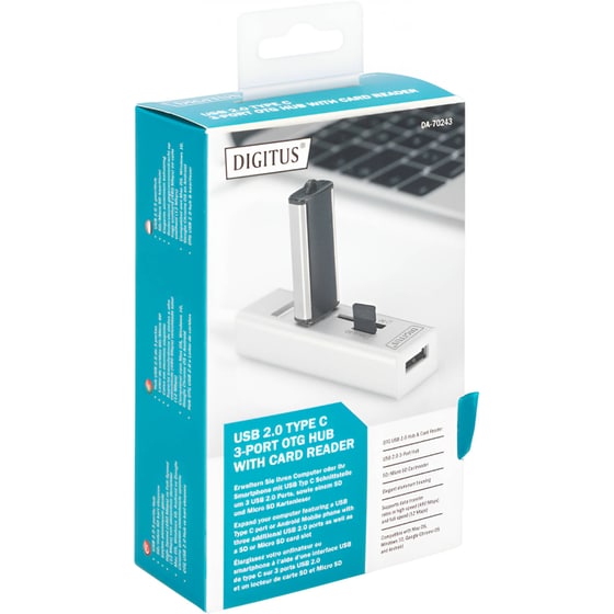 Digitus DA-70243 USB Hub 5-Port USB 2.0 συμβατό με USB-C image 4