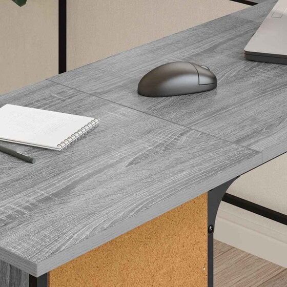 Γραφείο VidaXL από Επεξεργασμένο Ξύλο 141x141x75 cm - Γκρι Sonoma image 1