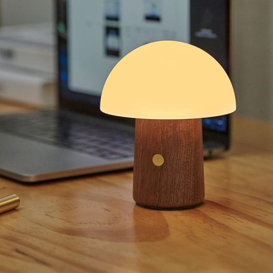 Φωτιστικό Gingko Mushroom Mini Natural Walnut Wood image 5