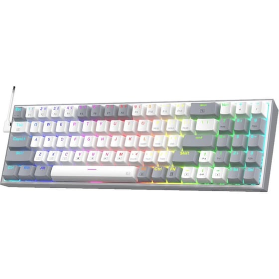 Redragon K628 Gaming Ενσύρματο Πληκτρολόγιο με RGB Φωτισμό Λευκό/Γκρι (US) image 2