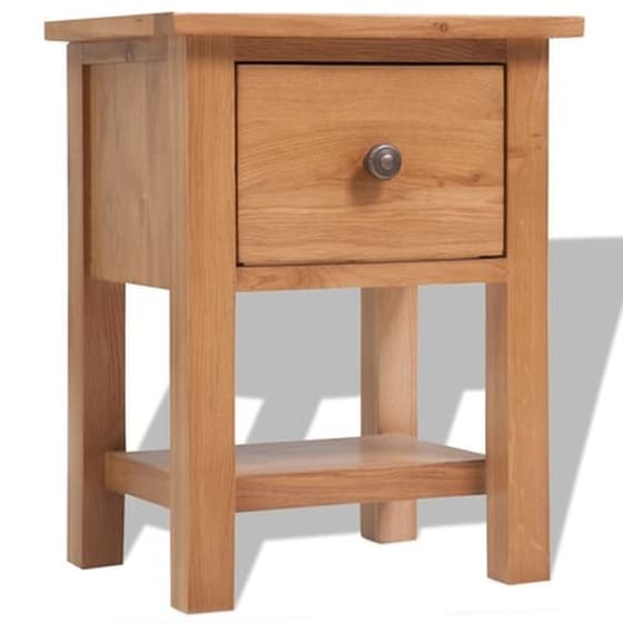 Κομοδίνο Vidaxl Από Μασίφ Ξύλο Δρυός Και Mdf 2τμχ 36x30x47 cm - Φυσικό image 2