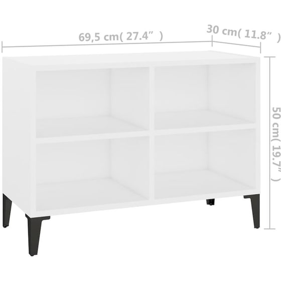 Έπιπλο Τηλεόρασης Vidaxl από Ξύλο  69.5x30x50cm - Λευκό image 5