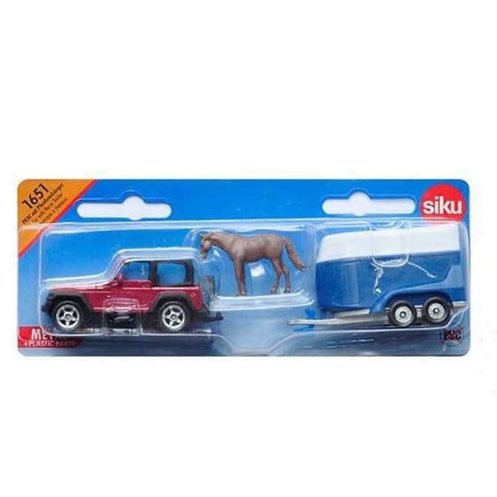 Μεταλλικο Jeep Siku Με Τρειλερ Μεταφορας Αλογου 001651 image 3