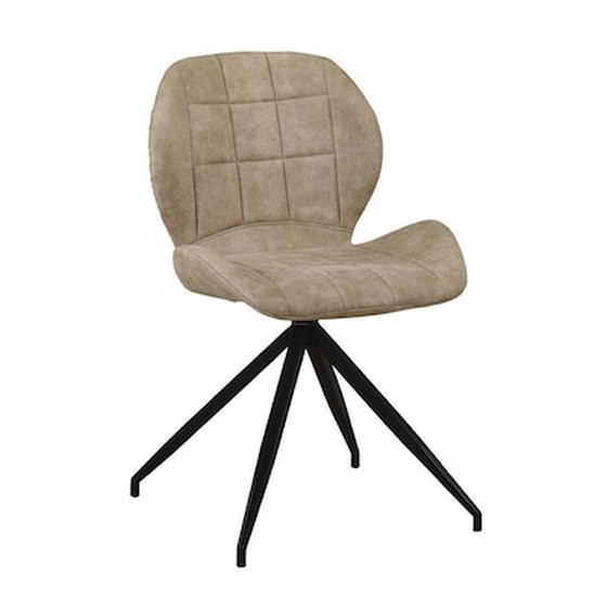 Καρέκλα Woodwell Μεταλλική/Υφασμάτινη Σετ 2 Τμχ - Suede Μπεζ image 0