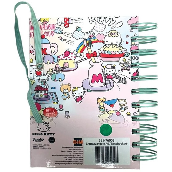 Μπλοκάκι Gim A6&nbsp;με&nbsp;Λάστιχο&nbsp;Hello&nbsp;Kitty image 1