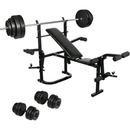 Σετ Ρυθμιζόμενος Πάγκος Γυμναστικής VidaXL 156x123cm - Μαύρος