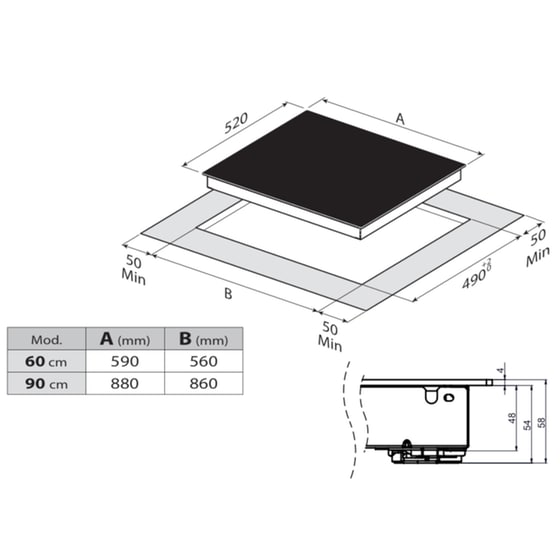 BERTAZZONI  P604CERMODNE 58 cm Μαύρο Εστία Κεραμική Αυτόνομη image 1