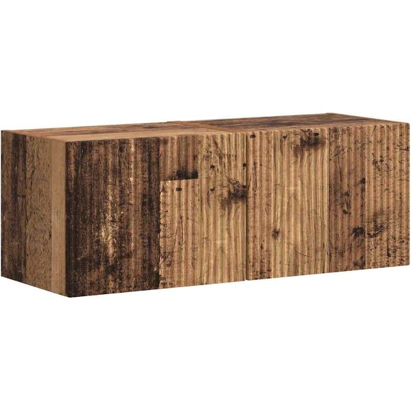 Έπιπλο Τηλεόρασης VidaXL Επιτοίχιο 2 τμχ 39 x 31 x 29,5 cm - Παλαιωμένο Ξύλο
