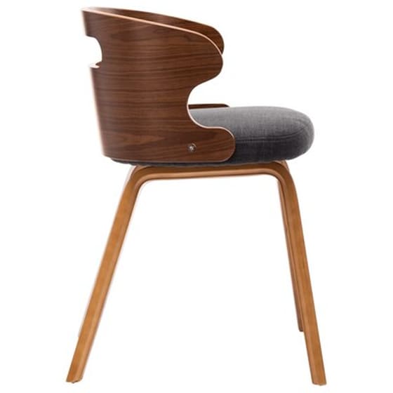 Καρέκλες Τραπεζαρίας Vidaxl Λυγισμένο Ξύλο / Ύφασμα 4 Τμχ - Σκούρο Γκρι image 4