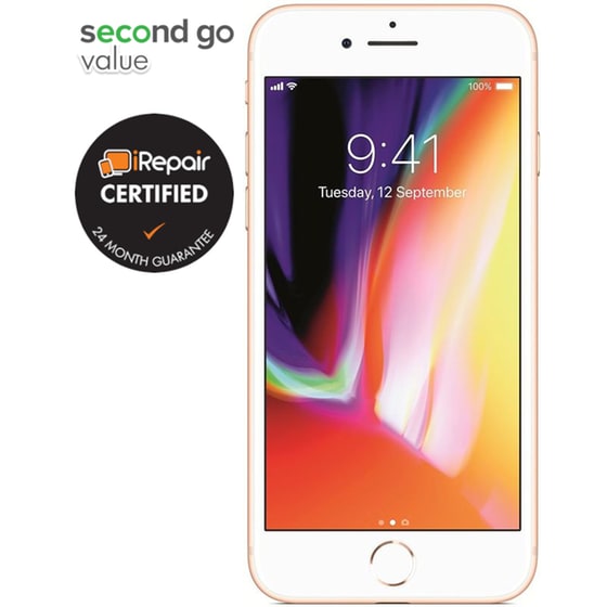 Μεταχειρισμένο Apple iPhone 8 64GB Gold second go value Certified by iRepair image 2