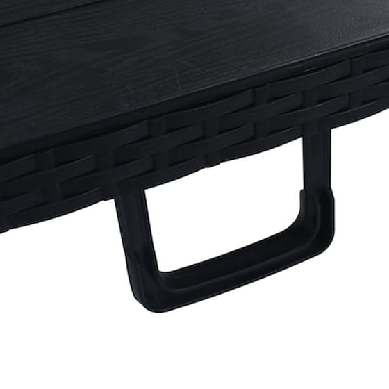 Vidaxl Τραπέζι Κήπου Πτυσσόμ. Μαύρο 180x75x72 Εκ. Hdpe Απομίμηση Ρατάν image 3