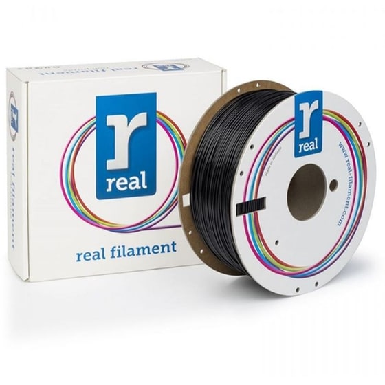 REAL FILAMENTS νήμα 3D εκτυπωτή PETG - 1kg 1.75mm - Μαύρο image 0
