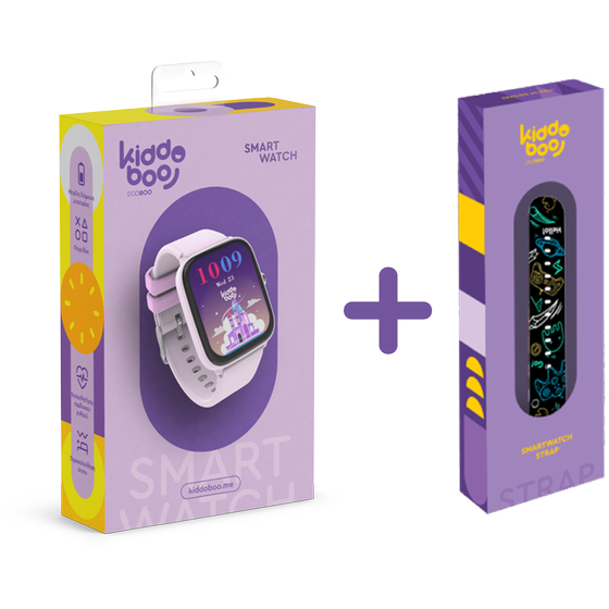 Smartwatch Kiddoboo 2.0 44mm - Lilac + Black Strap image 4