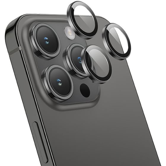 Προστατευτικό καμερών Apple iPhone 15 Pro/iPhone 15 Pro Max - Hoco 3D Metal V14 - Space Grey image 0