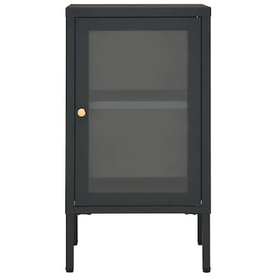 Vidaxl Μπουφές Ανθρακί 38 X 35 X 70 Εκ. Από Ατσάλι Και Γυαλί image 5