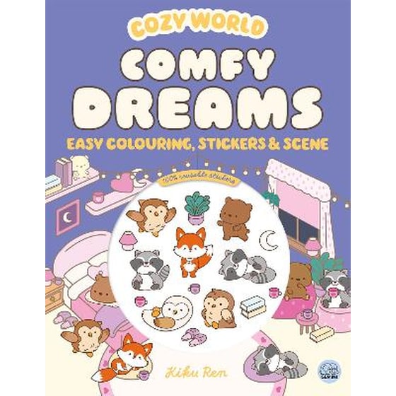 Cozy World Comfy Dreams: Easy Colouring and Sticker Scene for Teens, Young Adults and Adults image 0